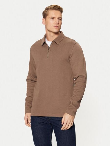 Selected Homme Polo 16095710 Brązowy Regular Fit. Brązowe koszulki polo męskie Selected Homme, l, bez wzorów, z bawełny, bez kołnierzyka, bez ramiączek. Za 179.99 zł.