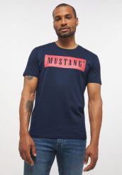 MUSTANG STYLE ALEX C LOGO TEE MĘSKI T-SHIRT KOSZULKA NADRUK LOGO BLUE NIGHTS 1013223 4085. Niebieskie t-shirty męskie Mustang, m, bez wzorów, z bawełny, bez kołnierzyka, bez ramiączek. Za 99.99 zł.