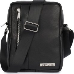 Beltimore Czarna męska torba skórzana przez ramię Beltimore premium raportówka G17. Czarne torby męskie na ramię Beltimore, bez wzorów, przez ramię. Za 139.99 zł.
