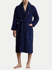 Polo Ralph Lauren Szlafrok 714899683009 Granatowy Regular Fit. Niebieskie szlafroki męskie Polo Ralph Lauren, m, bez wzorów, z bawełny, bez kaptura. Za 659.99 zł.