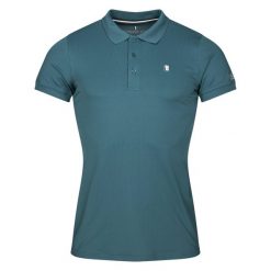 Koszulka polo do jazdy konnej Kingsland. Zielone koszulki polo męskie KINGSLAND, bez wzorów, sportowe, bez kołnierzyka, bez ramiączek. Za 360.00 zł.