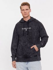 Tommy Jeans Bluza Washed Linear DM0DM17787 Czarny Relaxed Fit. Czarne bluzy nierozpinane męskie Tommy Jeans, m, bez wzorów, z bawełny, bez ramiączek, bez kaptura. Za 569.99 zł.
