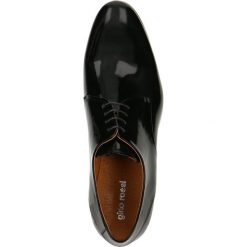 Półbuty PORFIRIO. Czarne eleganckie półbuty męskie Gino Rossi, z lakierowanej skóry, klasyczne, bez obcasa, bez zapięcia. W wyprzedaży za 379.90 zł.
