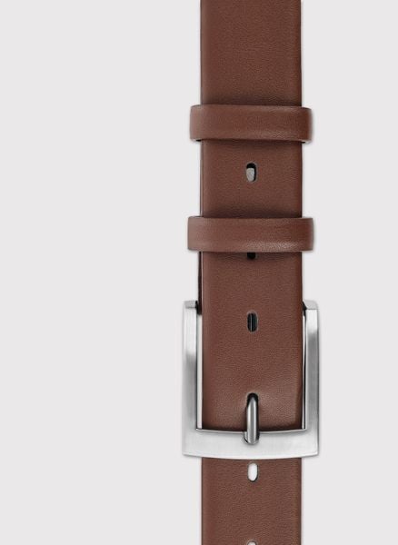 PAKO LORENTE - Brązowy skórzany pasek męski. Brązowe paski męskie Pako Lorente, bez wzorów, ze skóry. Za 149.99 zł.