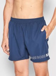 Boss Szorty kąpielowe Dolphin 50469590 Granatowy Regular Fit. Niebieskie kąpielówki męskie Boss, m, bez wzorów, z syntetyku. Za 139.99 zł.