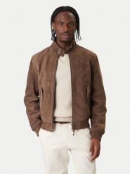 Tommy Hilfiger Kurtka skórzana Harrington MW0MW42976 Brązowy Regular Fit. Brązowe kurtki męskie Tommy Hilfiger, m, bez wzorów, ze skóry, bez ramiączek, bez kaptura. Za 2,489.00 zł.