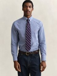 Gant Męska koszula casual Mężczyźni Regular Fit Bawełna (100%) niebieski w kratkę, M. Niebieskie koszule męskie Gant, m, bez wzorów, z bawełny, bez kołnierzyka, bez ramiączek. Za 499.95 zł.