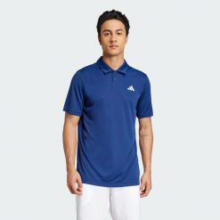 Koszulka Club Tennis Polo. Niebieskie koszulki polo męskie ADIDAS, l, bez wzorów, z dzianiny, sportowe, bez kołnierzyka, bez ramiączek. Za 179.00 zł.