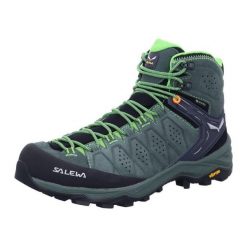 Buty trekkingowe męskie Salewa MS Alp 2 Mid Gtx. Zielone buty trekkingowe męskie Salewa, bez wzorów, z materiału, za kostkę, bez zapięcia, trekkingowe. Za 973.63 zł.
