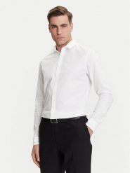 Calvin Klein Jeans Koszula J30J324614 Biały Slim Fit. Białe koszule męskie Calvin Klein Jeans, l, bez wzorów, z bawełny, bez kołnierzyka, bez ramiączek. Za 219.99 zł.
