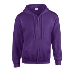 Bluza Z Kapturem Dla Dorosłych Unisex Heavy Blend Full Zip. Fioletowe bluzy nierozpinane męskie GILDAN, m, bez wzorów, bez ramiączek, z kapturem. Za 155.99 zł.