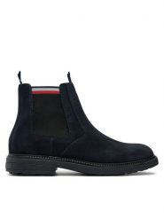 Tommy Hilfiger Sztyblety Chelsea FM0FM05191 Granatowy. Niebieskie sztyblety męskie Tommy Hilfiger, ze skóry, bez obcasa, bez zapięcia. Za 599.99 zł.