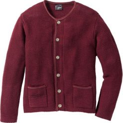 Sweter rozpinany w ludowym stylu Regular Fit bonprix czerwony klonowy. Kardigany męskie marki bonprix. Za 44.99 zł.