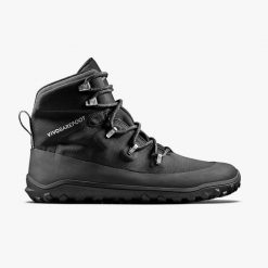 Buty turystyczne męskie Vivobarefoot Tracker Textile AT. Czarne buty zimowe męskie Vivobarefoot, bez wzorów, sportowe, bez obcasa, bez zapięcia. Za 902.99 zł.