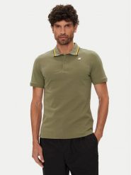 K-Way Polo Jud K1125DW Zielony Regular Fit. Zielone koszulki polo męskie K-Way, m, bez wzorów, z bawełny, bez kołnierzyka, bez ramiączek. Za 279.99 zł.