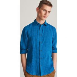 Lniana koszula regular fit - Turkusowy. Koszule męskie marki Reserved. Za 119.99 zł.