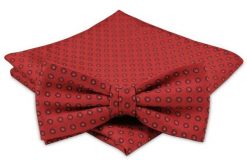 Modna Mucha Męska - Alties - Czerwona w Groszki. Czerwone krawaty i muchy męskie Alties, bez wzorów, eleganckie. Za 54.00 zł.