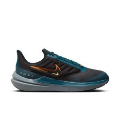 Nike Air Winflo 9 Shield Buty do biegania męskie. Czarne buty do biegania męskie Nike, bez wzorów, bez zapięcia, do biegania. Za 349.99 zł.