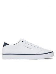 Tommy Hilfiger Sneakersy Th Hi Vulc Core Low Leather FM0FM05041 Biały. Białe buty sportowe na co dzień męskie Tommy Hilfiger, m, bez wzorów, ze skóry, bez ramiączek, bez kaptura. Za 259.99 zł.