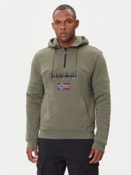 Napapijri Bluza Burgee NP0A4I5E Zielony Regular Fit. Zielone bluzy nierozpinane męskie Napapijri, m, bez wzorów, z bawełny, bez ramiączek, bez kaptura. Za 519.99 zł.