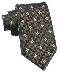 Krawat Męski - Chattier - Kolor Brązowy, Wzór w Grochy. Brązowe krawaty i muchy męskie Chattier, bez wzorów, z tkaniny, eleganckie. Za 49.00 zł.