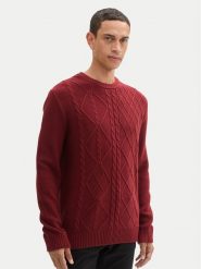 Tom Tailor Sweter 1043343 Czerwony Regular Fit. Czerwone kardigany męskie Tom Tailor, m, bez wzorów, z syntetyku, bez ramiączek. Za 179.99 zł.