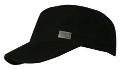 Czapka z Daszkiem, Czarna, Bawełniana, Jesienno-Zimowa, Patrolówka, z Gumką -Pako Jeans. Czarne czapki męskie Pako Jeans, na zimę, bez wzorów, z bawełny. Za 49.00 zł.