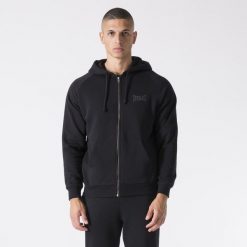 Kurtka Z Kapturem Z Welury Czarny Bawelna, Poliester. Czarne kurtki męskie EVERLAST, l, bez wzorów, z bawełny, bez ramiączek, z kapturem. Za 169.00 zł.