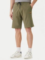 Aeronautica Militare Szorty sportowe 261BF0032UF00674 Zielony Regular Fit. Zielone szorty sportowe męskie Aeronautica Militare, bez wzorów, z bawełny, sportowe. Za 359.99 zł.