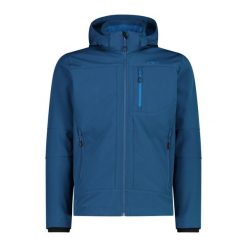 Kurtka męska turystyczna CMP 3A01787N. Niebieskie kurtki softshell męskie CMP, l, bez wzorów, z softshellu, z kapturem, trekkingowe. Za 408.80 zł.