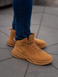 Buty męskie sneakersy wysokie - camel V2 - Rozmiar: 40. Brązowe buty sportowe na co dzień męskie Ombre Clothing, m, bez wzorów, z materiału, sportowe, bez ramiączek, bez kaptura. W wyprzedaży za 69.99 zł.