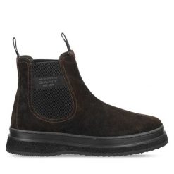 Sztyblety Gant. Brązowe sztyblety męskie Gant, bez obcasa, bez zapięcia. Za 539.99 zł.