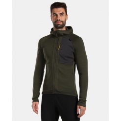 Męska bluza z kapturem Kilpi MERINI-M. Zielone bluzy nierozpinane męskie Kilpi, l, bez wzorów, z wełny, sportowe, bez ramiączek, z kapturem. Za 504.68 zł.