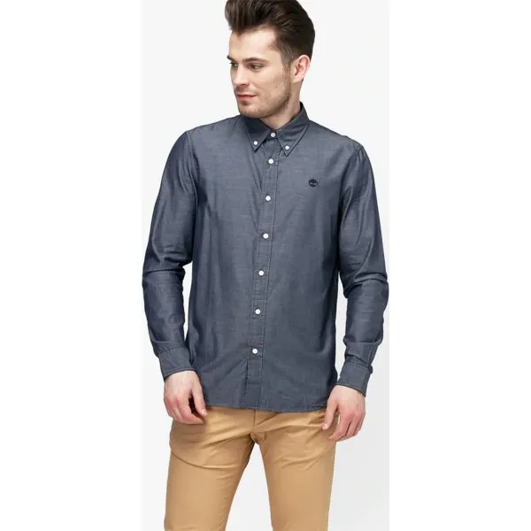 Timberland Koszula Ls Milford Solid Oxford Slim , niebieski, rozmiar L. Niebieskie koszule męskie Timberland, l, bez wzorów, z bawełny, bez kołnierzyka, bez ramiączek. W wyprzedaży za 303.99 zł.