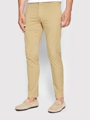 Hugo Chinosy David222D 50468314 Beżowy Slim Fit. Brązowe eleganckie spodnie męskie Hugo, bez wzorów, z bawełny. Za 419.99 zł.