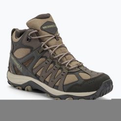 Buty turystyczne męskie Merrell Accentor 3 Sport Mid GTX. Brązowe buty trekkingowe męskie Merrell, bez wzorów, bez zapięcia, trekkingowe. Za 384.80 zł.