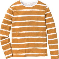 Shirt w paski, długi rękaw Regular Fit bonprix koniakowy w paski. Koszulki męskie z długim rękawem marki bonprix. Za 21.99 zł.