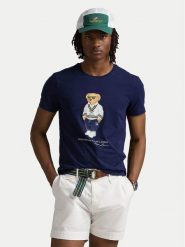 Polo Ralph Lauren T-Shirt 710973137003 Granatowy Slim Fit. Niebieskie koszulki polo męskie Polo Ralph Lauren, m, bez wzorów, z bawełny, bez kołnierzyka, bez ramiączek. Za 359.99 zł.