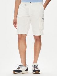 Aeronautica Militare Szorty materiałowe 251BE066CT1122 Biały Regular Fit. Białe szorty męskie Aeronautica Militare, bez wzorów, z bawełny. Za 379.99 zł.