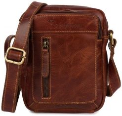 Torba męska skórzana na ramię mała listonoszka brązowa nubuk Beltimore N21. Brązowe torby męskie na ramię Beltimore, bez wzorów, z nubiku, na ramię, małe. Za 266.26 zł.