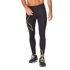 Legginsy kompresyjne 2XU Light Speed. Czarne legginsy męskie 2XU, bez wzorów, do biegania. Za 678.00 zł.