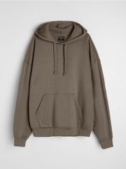 Bluza z kapturem z domieszką bawełny - brązowy. Brązowe bluzy z kapturem męskie Sinsay, l, bez wzorów, z bawełny, z kapturem. Za 39.99 zł.