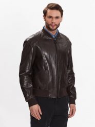 Trussardi Kurtka skórzana 52S00865 Brązowy Regular Fit. Brązowe kurtki męskie TRUSSARDI, m, bez wzorów, ze skóry, bez ramiączek, bez kaptura. Za 1,059.00 zł.