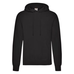 Męska Klasyczna Bluza Z Kapturem. Czarne bluzy nierozpinane męskie Fruit of the Loom, m, bez wzorów, klasyczne, bez ramiączek, z kapturem. Za 98.99 zł.