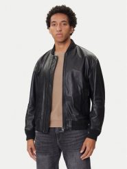 BOSS Kurtka skórzana Jobrice 50547545 Czarny Regular Fit. Czarne kurtki męskie Boss, m, bez wzorów, ze skóry, bez ramiączek, bez kaptura. Za 1,679.00 zł.