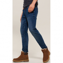 Jeansy slim fit - Niebieski. Niebieskie jeansy męskie House, z jeansu. Za 139.99 zł.