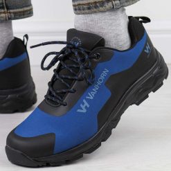 Niebieskie półbuty trekkingowe Softshell Vanhorn 34003. Niebieskie buty trekkingowe męskie Vanhorn, bez wzorów, z materiału, bez zapięcia, trekkingowe. Za 199.00 zł.
