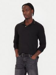 Guess Polo M5BP58 K7O64 Czarny Slim Fit. Czarne koszulki polo męskie Guess, l, z aplikacjami, z bawełny, bez kołnierzyka, bez ramiączek. Za 339.99 zł.