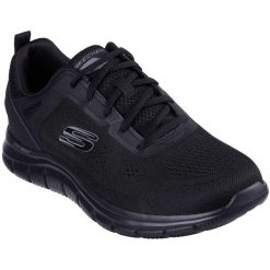 Adidasy Skechers Track Broader, Mężczyźni. Czarne buty do biegania męskie Skechers, bez wzorów, z gumy, bez zapięcia, do biegania. Za 259.99 zł.