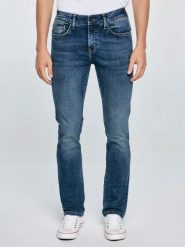 Jeansy męskie dopasowane granatowe Terry 502. Niebieskie jeansy męskie Big Star, bez wzorów, z denimu, z obniżonym stanem. W wyprzedaży za 299.99 zł.